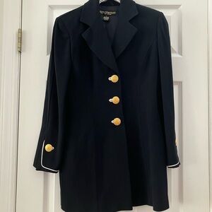 St John Griffith Gorgeous Navy Blue  100% Wool Formal Jacket Sz 2
